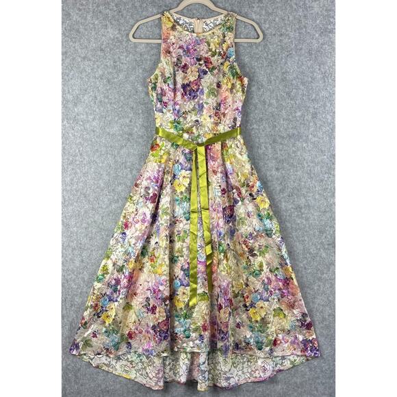 Tahari Dresses & Skirts - Tahari Arthur S Levine Fairy Dress Womens 2 Floral Crochet Lace Mesh Romantic